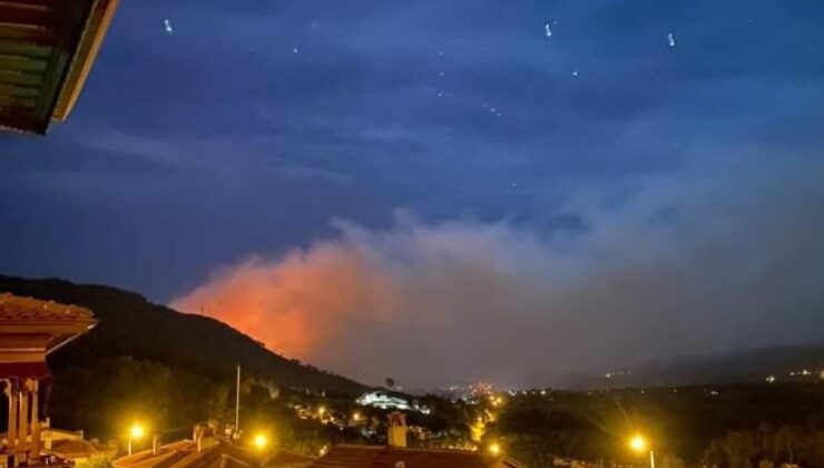 Muğla’daki orman yangınında alevler yerleşim yerlerini tehdit ediyor