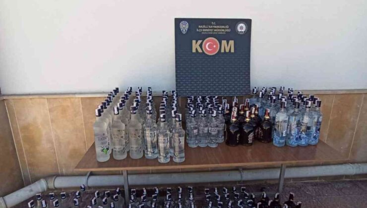Nazilli’de 248 şişe sahte alkol ele geçirildi
