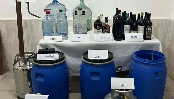 Didim’de 350 litre kaçak içki ele geçirildi