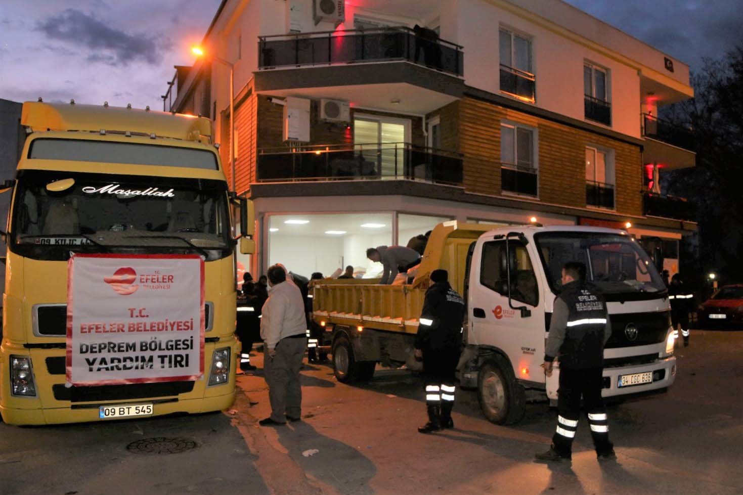 Efeler Belediyesi’nin yardım tırı depremzedeler için yola çıktı