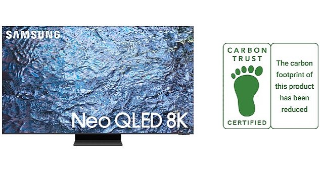 Samsung'un 2023 Neo QLED TV Serisi, Carbon Trust'tan &apos;Düşük Karbon' sertifikası almaya hak kazandı